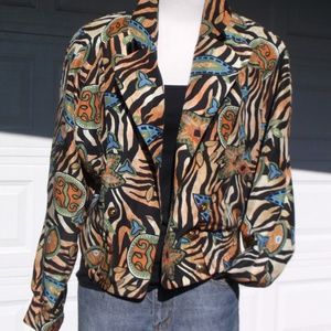 Pacific SILK CO. Print Bomber baseball Jacket M